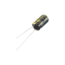 Capacitor Electrolítico Radial en Aluminio de 220 µFd, 16 Volt, 20%, 6.3 x 11 mm. 