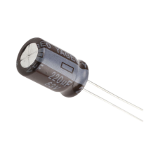 Capacitor Electrolítico de Aluminio, Radial de 220 µFd, 63 Vcc, 105 °C, 10 x 15 mm.