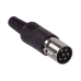 Conector Mini-DIN, Plug Circular de 6 Posiciones, Pin Machos, para Cable.