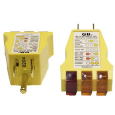 Probador de Fase. Verificador de Correcta Polarización de Fase y Neutro a Tierra en Color Amarillo. para 120 Vca