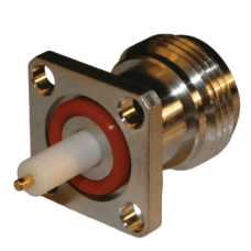 Conector N Hembra, montaje con 4 perforaciones a 18 mm