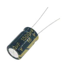 Capacitor Electrolítico de Aluminio, Radial de 1500 µFd, 16 Vcc, 105 °C, 10 x 20 mm. Capacitor Electrolítico de Aluminio, Radial de 1500 µFd, 16 Vcc, 105 °C, 10 x 20 mm.