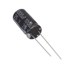 Capacitor Electrolítico de Aluminio, Radial de 1000 µFd. 25 Vcc, 105 °C, 10 x 20 mm. Capacitor Electrolítico de Aluminio, Radial de 1000 µFd. 25 Vcc, 105 °C, 10 x 20 mm.