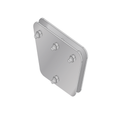 Placas igualadoras con tornillería y separadores, para 3 retenidas. Galvanizado en inmersión (20x20x30 cm).