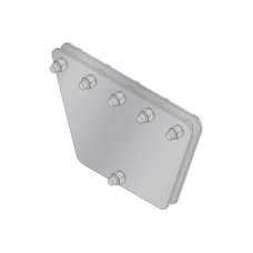 Placas igualadoras con tornillería y separadores, para 5 retenidas. Galvanizado en inmersión (30x30x50 cm).