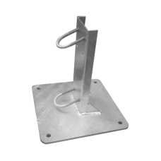 Base Recta Reforzada Galvanizada para Mástil de 1