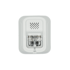 Sirena con Lámpara Estroboscópica a 2 Hilos, Montaje en Pared, Color Blanco, Configuración Estroboscópica Seleccionable, Sin Texto, Nuevo Diseño Moderno y Elegante y Menor Consumo de Corriente