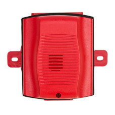 Sirena para Exterior, Montaje en Techo o Pared, 12 a 24 Vcc, Color Rojo