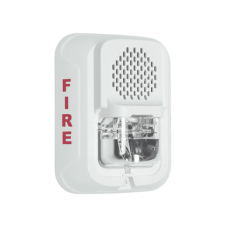 Sirena de Baja Frecuencia con Lámpara Estroboscópica / a 2 Hilos / Montaje en Muro / Configuración Estroboscópica Seleccionable / Color Blanco Sirena de Baja Frecuencia con Lámpara Estroboscópica / a 2 Hilos / Montaje en Muro / Configuración Estroboscópica Seleccionable / Color Blanco