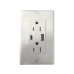 Contacto Dúplex con puertos USB Tipo A y C, 15 A, 100 - 240 V, USB 5 V, Incluye la Placa.
