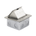 Mini Caja de Piso Rectangular para Datos y Conectores Tipo Keystone, Color y Material en Acero Inoxidable (3 Puertos) (11000-21202)
