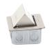 Mini Caja de Piso Rectangular para Datos y Conectores Tipo Keystone, Color y Material en Acero Inoxidable (3 Puertos) (11000-21202)