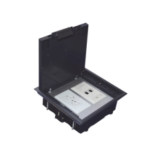 Caja de Piso para Dos Módulos Universales (Socket M2), para Alimentación Eléctrica y Redes de Datos (11000-33401) No Incluye Faceplates