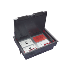 Caja de Piso para Cuatro Módulos Universales (Socket M4), para Alimentación Eléctrica y Redes de Datos (11000-43401) No Incluye Faceplates