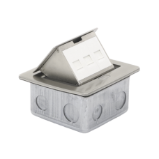 Mini Caja de Piso Rectangular para Datos y Conectores Tipo Keystone, Color y Material en Acero Inoxidable (3 Puertos) (11000-21202) Mini Caja de Piso Rectangular para Datos y Conectores Tipo Keystone, Color y Material en Acero Inoxidable (3 Puertos) (11000-21202)