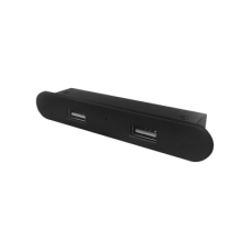 Mini Empotrable Rectangular Color Negro, con 2 Puertos USB con Cable