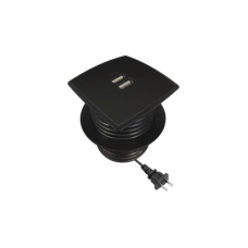 Caja Cuadrada Multy USB con 2 Puertos USB y Cable de Corriente Color Negro