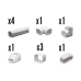 Kit de Canaletas Para la Organización de Tuberías y Cables Eléctricos en Instalaciones de Aire Acondicionado, Uso en Interiores y Exteriores, PVC Rígido, Ideal Para Minisplit, Contenido de Kit (11 Piezas), (3000-00000)