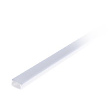 Canaleta blanca con tapa transparente de PVC auto extinguible, ideal para colocar iluminación tipo Led, sin división, 20 x 10 mm, tramo de 2.5 m
