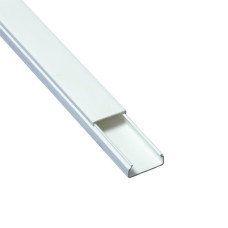 Canaleta blanca de PVC auto extinguible, sin división, 20 x 10 mm, tramo de 2.5 m (5101-01260)