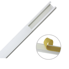 Canaleta color blanco de PVC auto extinguible de una vía, 20 x 17 mm tramo 6 pies, con cinta adhesiva (5201-21252) Canaleta color blanco de PVC auto extinguible de una vía, 20 x 17 mm tramo 6 pies, con cinta adhesiva (5201-21252)