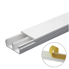 Canaleta en color blanco de PVC auto extinguible, con divisón 35 x 17, tramo de 6 pies, con cinta adhesiva (5301-21252) Canaleta en color blanco de PVC auto extinguible, con divisón 35 x 17, tramo de 6 pies, con cinta adhesiva (5301-21252)