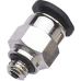 Conector Neumático Mini Push In Recto / Para Tubo Ø6 mm / Roscado M5 / Conexión Rápida