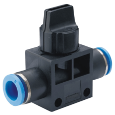 Válvula Manual de Tres Vías / Unión Recta / Diámetro Exterior 6 mm / Para Sistemas Neumáticos e Hidráulicos