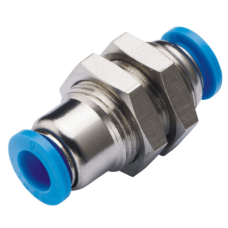 Accesorio de Inserción Neumática / Unión de Mamparo / Diámetro Exterior del Tubo 12 mm / Para Sistemas Neumáticos Industriales