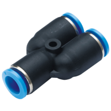 Conector Neumático de Inserción / Unión en Y / Diámetro Exterior 12 mm a 8 mm / Para Sistemas Neumáticos Conector Neumático de Inserción / Unión en Y / Diámetro Exterior 12 mm a 8 mm / Para Sistemas Neumáticos