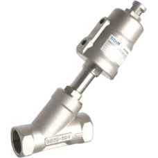 Válvula de Asiento Angular Neumática 2-2 Vías / Accionamiento Simple Normalmente Cerrada / Puerto 1-1/4´´ NPT / Cuerpo en Acero Inoxidable 304 / Actuador de Acero Inoxidable Válvula de Asiento Angular Neumática 2-2 Vías / Accionamiento Simple Normalmente Cerrada / Puerto 1-1/4´´ NPT / Cuerpo en Acero Inoxidable 304 / Actuador de Acero Inoxidable