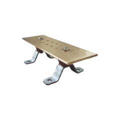 Barra para Unión de Cobre, medidas  20 x 10.16 x 0.64 cm., con Aisladores