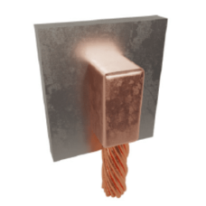 Molde para Soldadura Exotérmica para Cable 1/0 AWG a Superficie de Acero en Vertical a 90° Molde para Soldadura Exotérmica para Cable 1/0 AWG a Superficie de Acero en Vertical a 90°