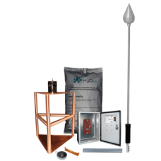 Kit de Pararrayo con Punta de Acero inoxidable, con Diámetro de Protección de 200 metros.