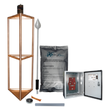 Kit de Pararrayo con Punta con Diámetro de Protección de 300 metros, fabricado en Acero Inoxidable.