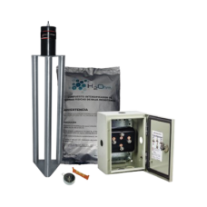 Electrodo de puesta a tierra de 400 A Fabricado en Acero inoxidable con  Filtro y Compuesto H2Ohm.