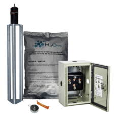 Kit de puesta a tierra de 70 A con Electrodo de Acero Inoxidable, Filtro, Acoplador y Compuesto H2Ohm.