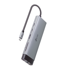 Adaptador HUB 9 en 1, 1 puerto USB-C entrada, 1 puerto HDMI 4K, 1 puerto Ethernet Gigabit, 1 puerto SD y MicroSD, 1 puerto USB-C y 3 puertos USB-A