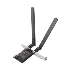 Adaptador PCIe inalámbrico doble banda AX1800 Mbps / Seguridad Inalámbrica WPA3 /Antena de alta ganancia / Tecnología MU-MUMO 2X2 / Soporte de perfil bajo y Altura completa / Bluetooth 5.2 Adaptador PCIe inalámbrico doble banda AX1800 Mbps / Seguridad Inalámbrica WPA3 /Antena de alta ganancia / Tecnología MU-MUMO 2X2 / Soporte de perfil bajo y Altura completa / Bluetooth 5.2