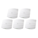 Kit de 5 Puntos de Accesso Omada doble banda 802.11ac, MU-MIMO, PoE af y PoE Pasivo, soporta hasta 100 clientes, hasta 1350 Mbps.