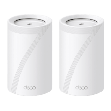 KIT 2 Routers Inalámbrico MESH Interior para Hogar / Triple Banda Wi-Fi 7 BE9300 Mbps / 2 Puerto 2.5 Gigabit WAN/LAN / 4 Antenas Internas / Operación Multi-Link MLO / Administración Mediante la App Deco (iOS, Android) / HomeShield