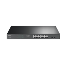 Switch JetStream de 16 puertos 10/100/1000Mbps y PoE af/at, 2 puertos SFP hasta 192W.