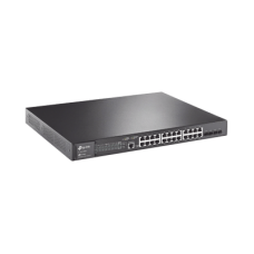 Switch L2+ Omada PoE+ / 24 Puertos PoE+ 10/100/1000 Mbps / 4 Puertos SFP 1G / 2 Puertos Consola (RJ45 y microUSB) / Administración Centralizada Omada o Stand-Alone / Multicast IGMP / Calidad de Servicio / Presupuesto PoE 384W / Montaje en Rack