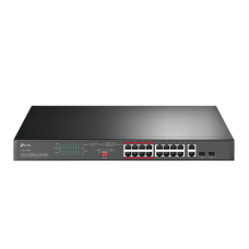 Switch PoE+ No Administrable de 16 puertos 10/100 Mbps / 2 puertos 10/100/1000 Mbps en Combo con 2 Puertos SFP / Presuuesto PoE 250 W / Extensor PoE de hasta 250 metros Switch PoE+ No Administrable de 16 puertos 10/100 Mbps / 2 puertos 10/100/1000 Mbps en Combo con 2 Puertos SFP / Presuuesto PoE 250 W / Extensor PoE de hasta 250 metros