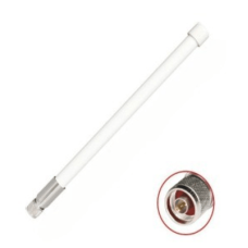 1 Antena Omnidireccional / Doble Banda 2.4 GHz y 5 GHz / Ganancia 7 dBi (2.4 GHz) y 10 dBi (5 GHz) / Exterior / Polarización Vertical / Conector N Macho