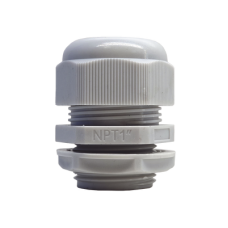 Conector Plástico Blanco Tipo Glándula para Rosca NPT 1 Conector Plástico Blanco Tipo Glándula para Rosca NPT 1