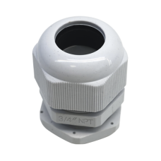 Conector Plástico Blanco Tipo Glándula para Rosca NPT 3/4 Conector Plástico Blanco Tipo Glándula para Rosca NPT 3/4
