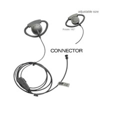 Micrófono de solapa con gancho auricular en forma de D ajustable para radios Motorola HT750/1250/1550/PRO5150/5550/7150