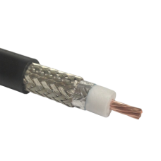 Cable Coaxial 50 Ohm, tipo RG-8 Ultra Flexible, Cobre Trenzado de Núcleo, Cinta de Aluminio y Malla de Cobre Estañado para el Blindaje, Velocidad de Propagación de 83%, Polietileno.