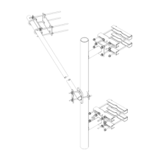 Montaje Lateral Reforzado con 30 cm de Separación . Mástil de 4-1/2